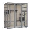 Outdoor Cat House Big Catio Wooden Feral Cat Shelter Enclosure with Large Spacious Interior, 6 High Ledges, Weather Protection Asphalt Roof